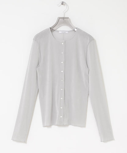 輕薄植絨短款針織開衫