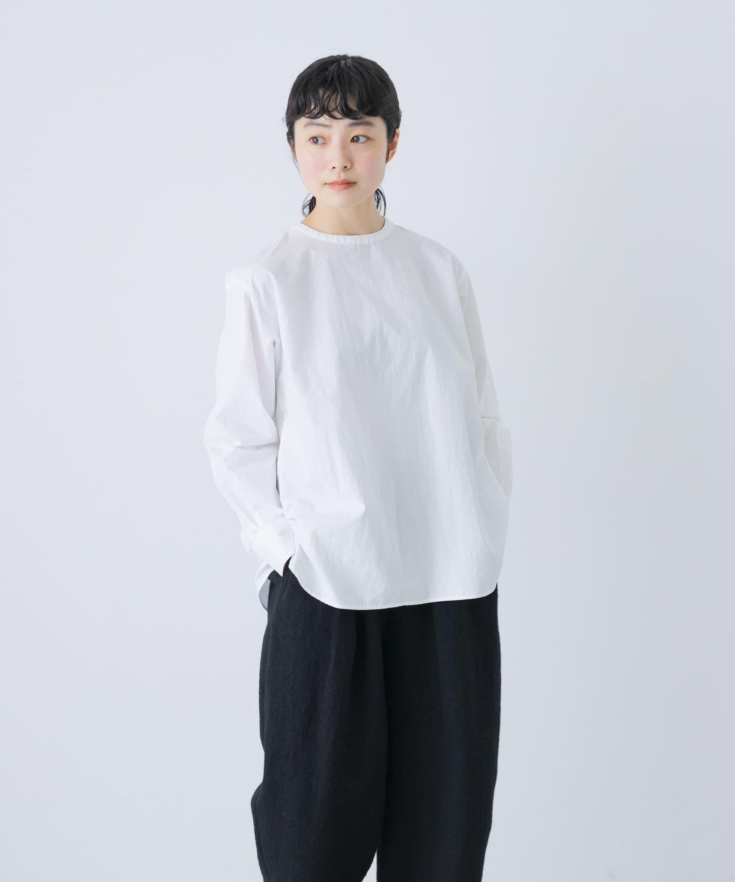 棉質圓領套頭襯衫