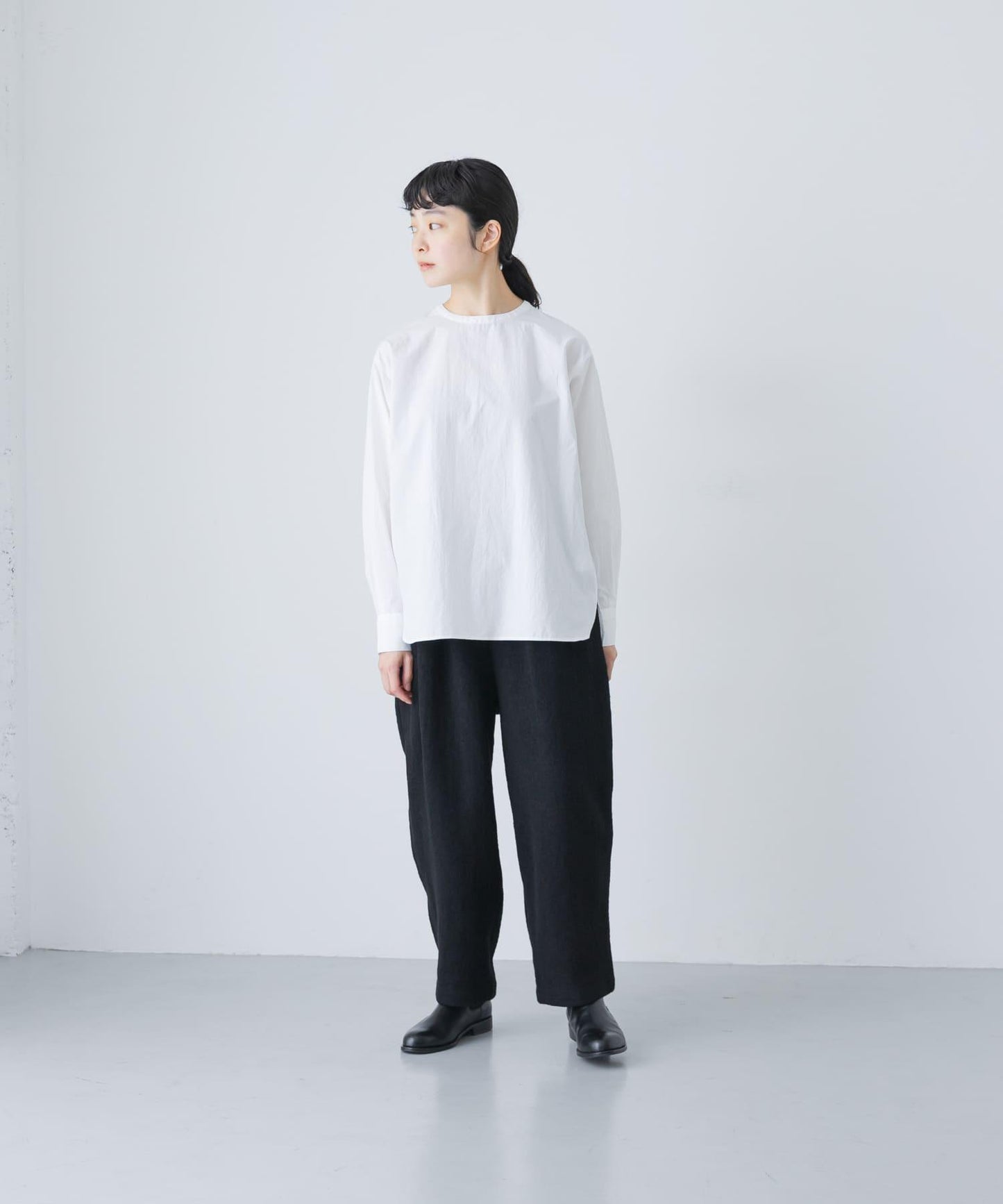 棉質圓領套頭襯衫