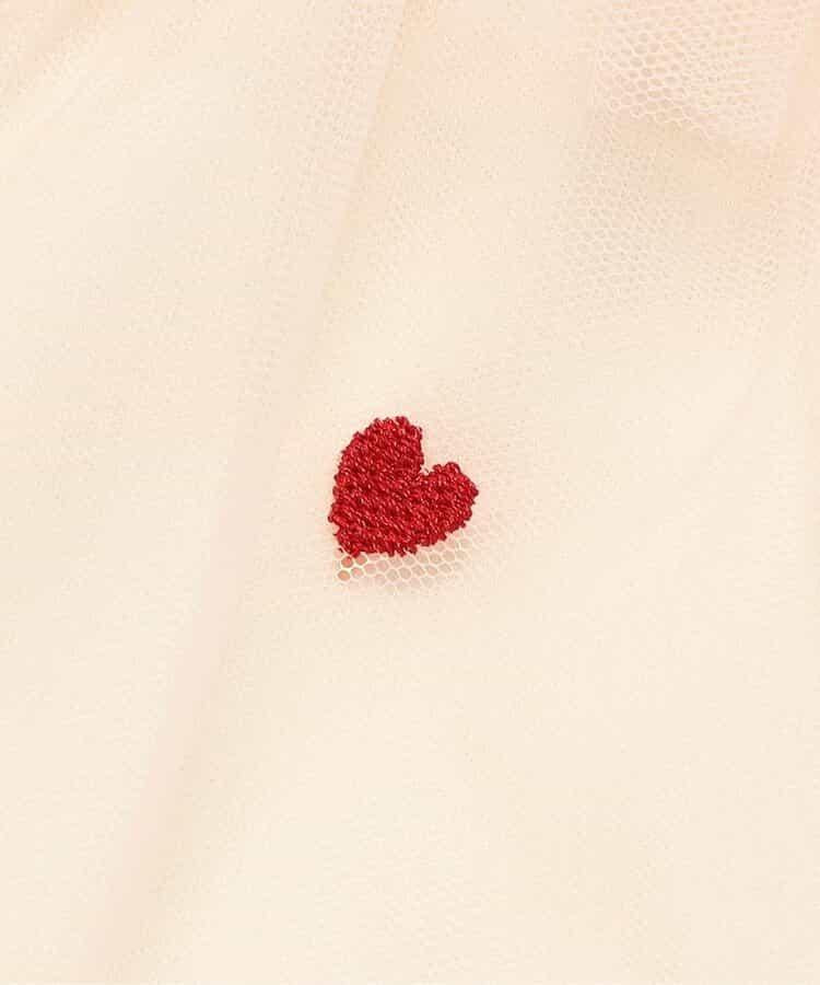 ハート総柄刺繍チュールスカート