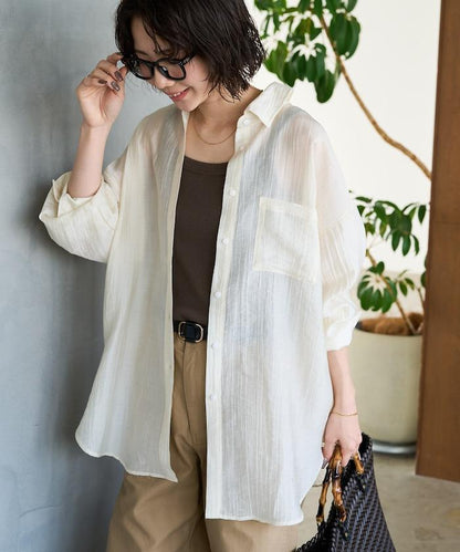 シアーワッシャービッグロングスリーブシャツ【限定展開】