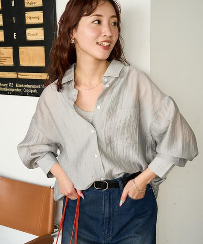 シアーワッシャービッグロングスリーブシャツ【限定展開】