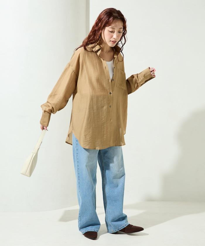 シアーワッシャービッグロングスリーブシャツ【限定展開】