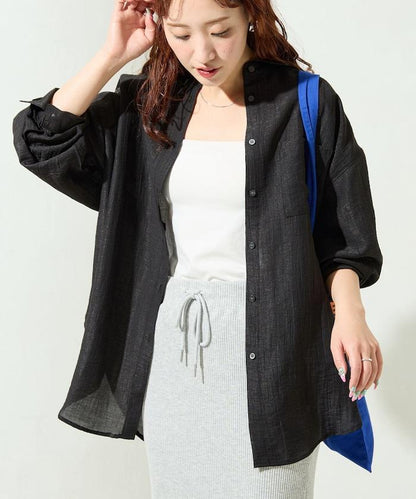 シアーワッシャービッグロングスリーブシャツ【限定展開】