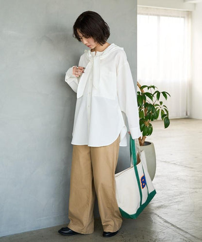 タイ付きフーディービッグシャツ【限定展開】