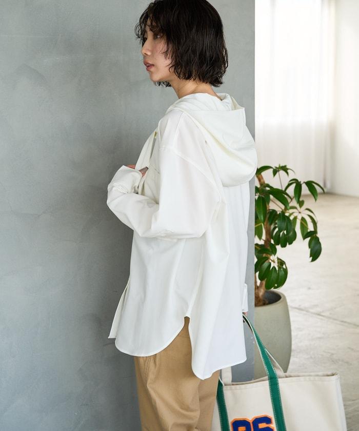 タイ付きフーディービッグシャツ【限定展開】