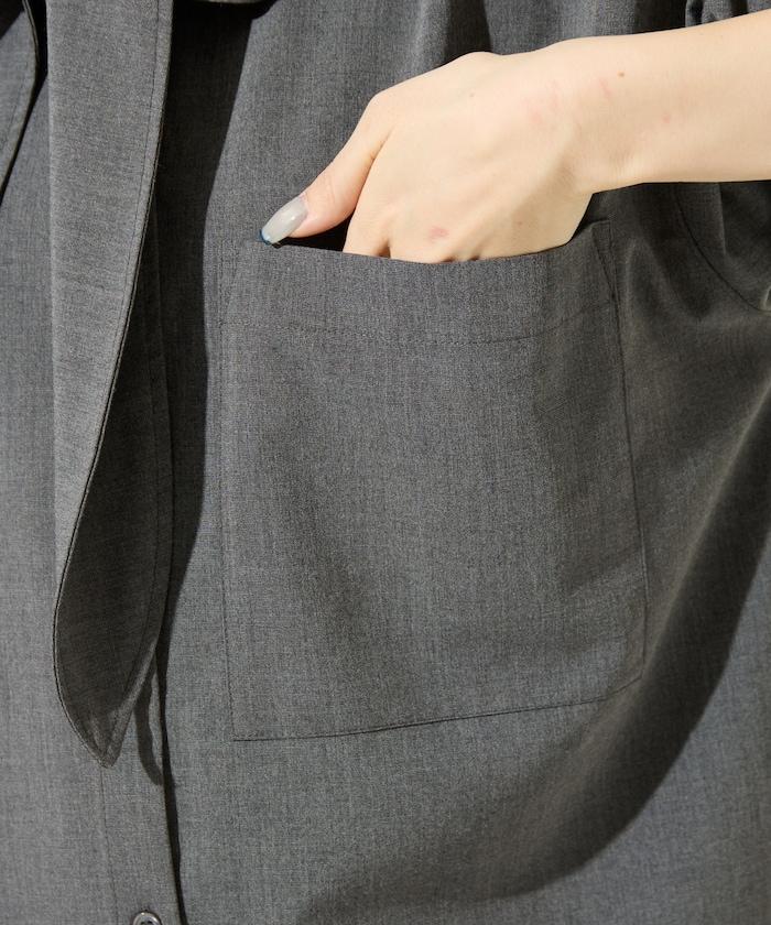 タイ付きフーディービッグシャツ【限定展開】