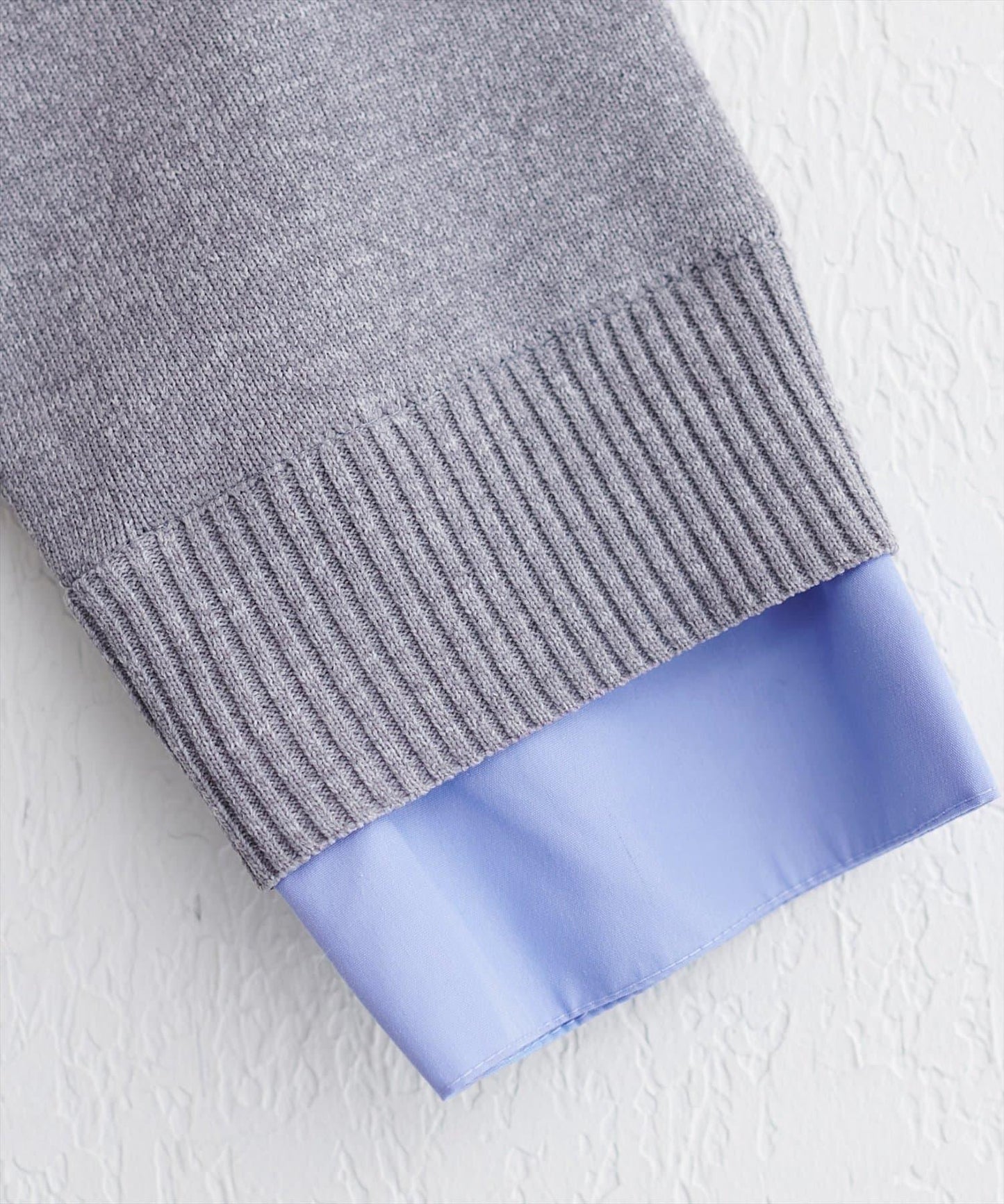 ニット衿レイヤードカーデ