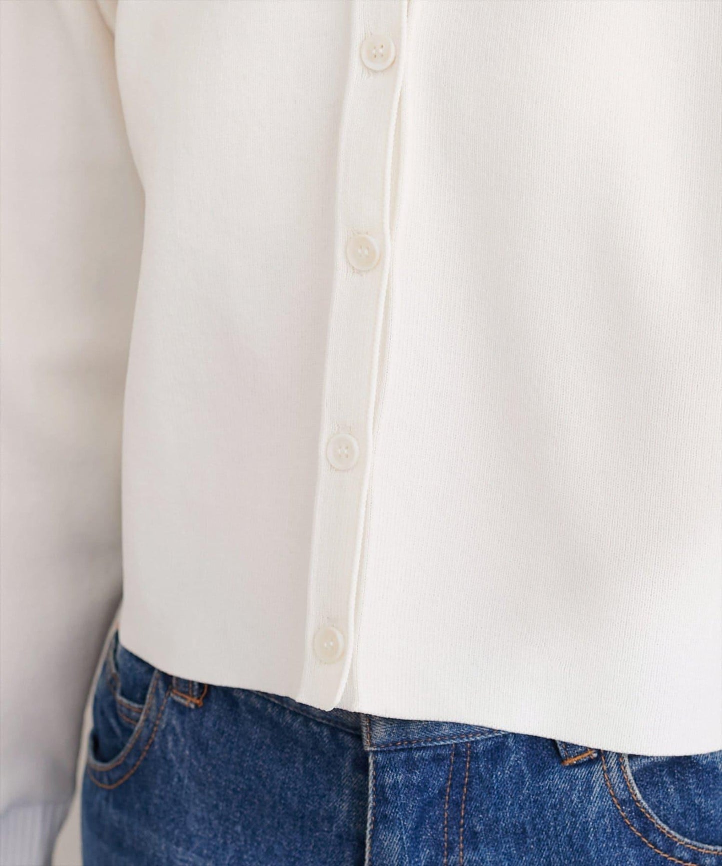 ニット衿レイヤードカーデ