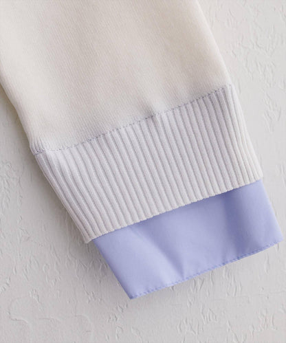 ニット衿レイヤードカーデ