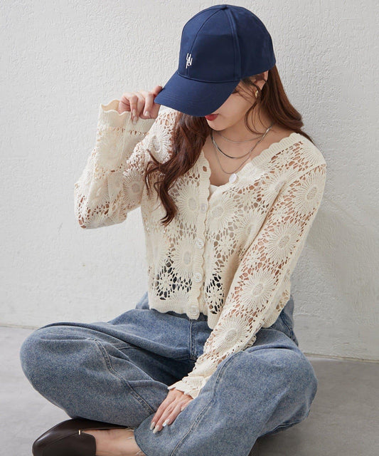 【2026SS】かぎ針透かし編みカーディガン