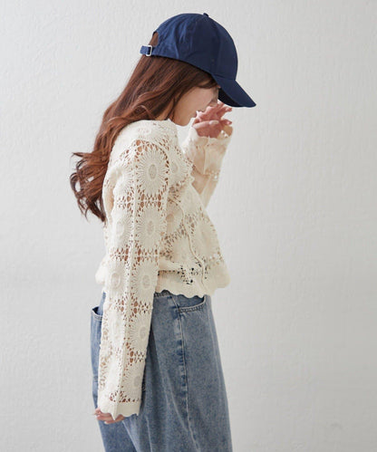 【2026SS】かぎ針透かし編みカーディガン