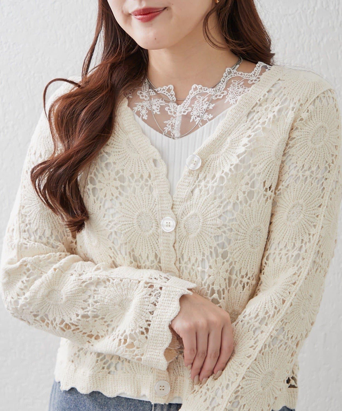 【2026SS】かぎ針透かし編みカーディガン
