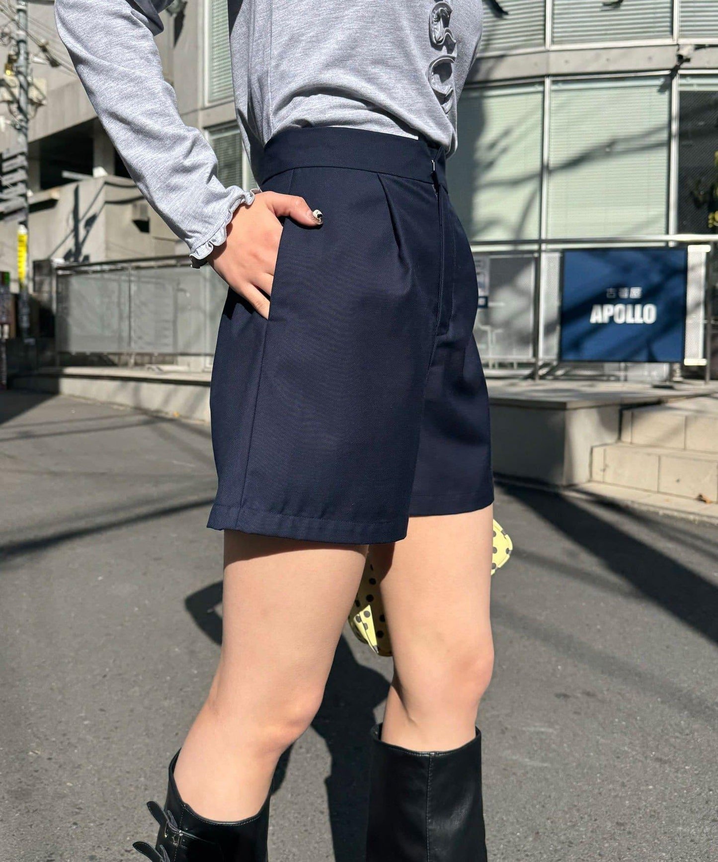 ハイウエスト美脚ショートパンツ/セットアップ