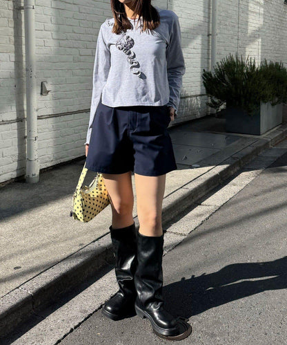 ハイウエスト美脚ショートパンツ/セットアップ