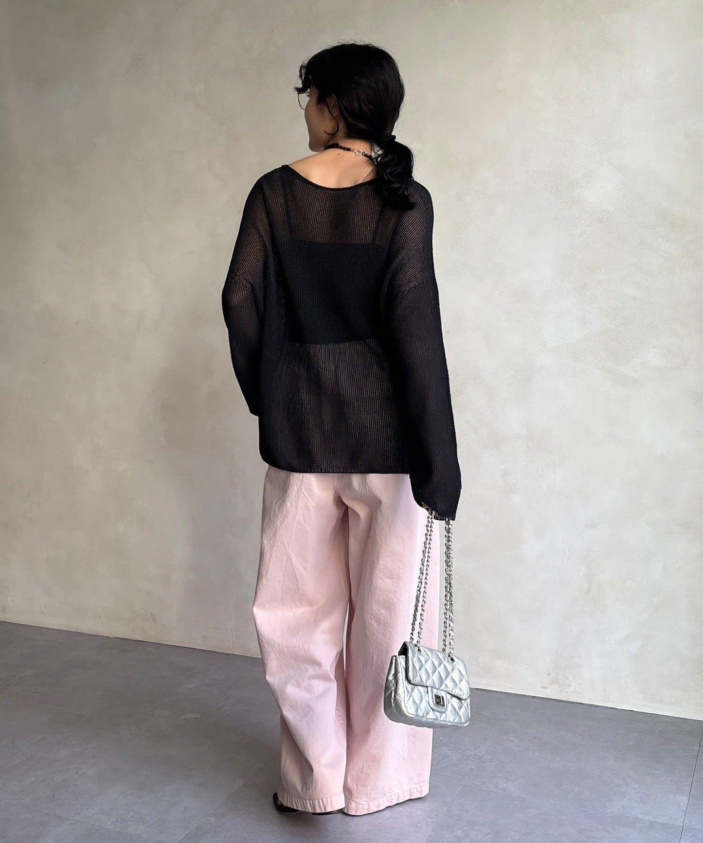 前後2WAY鹿子紋針織套頭衫
