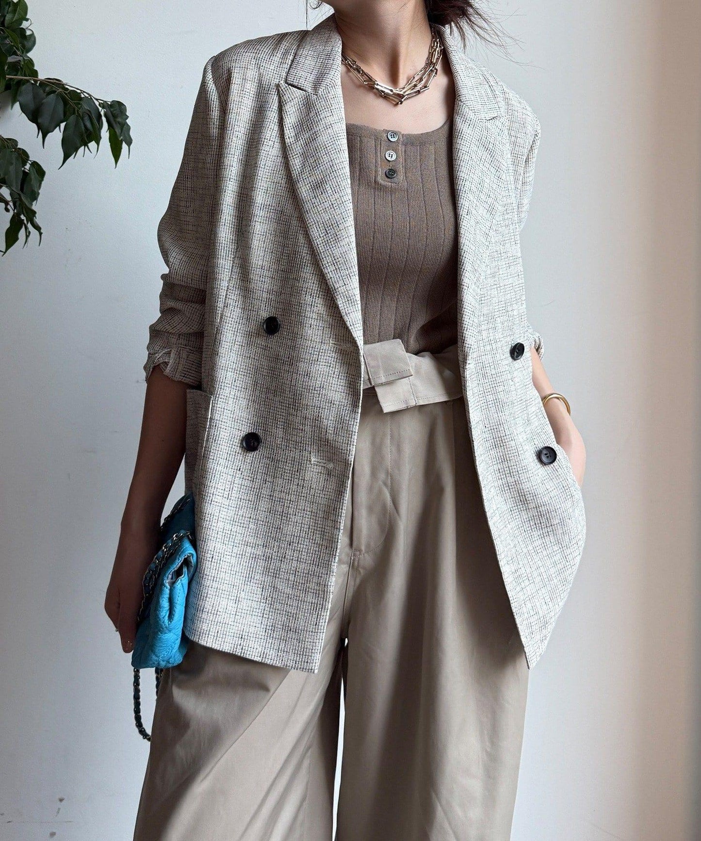 シアーツイードダブルジャケット