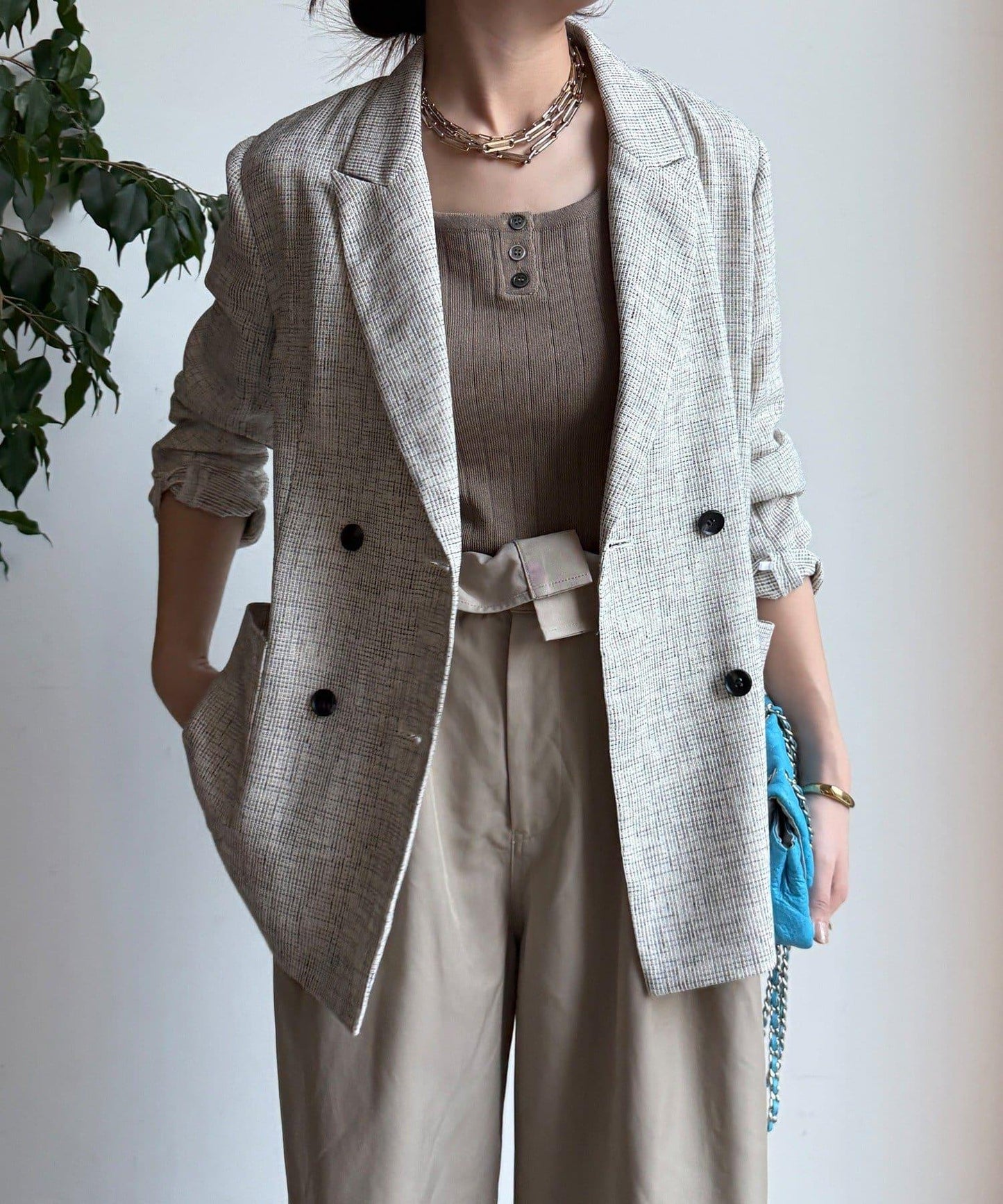 シアーツイードダブルジャケット