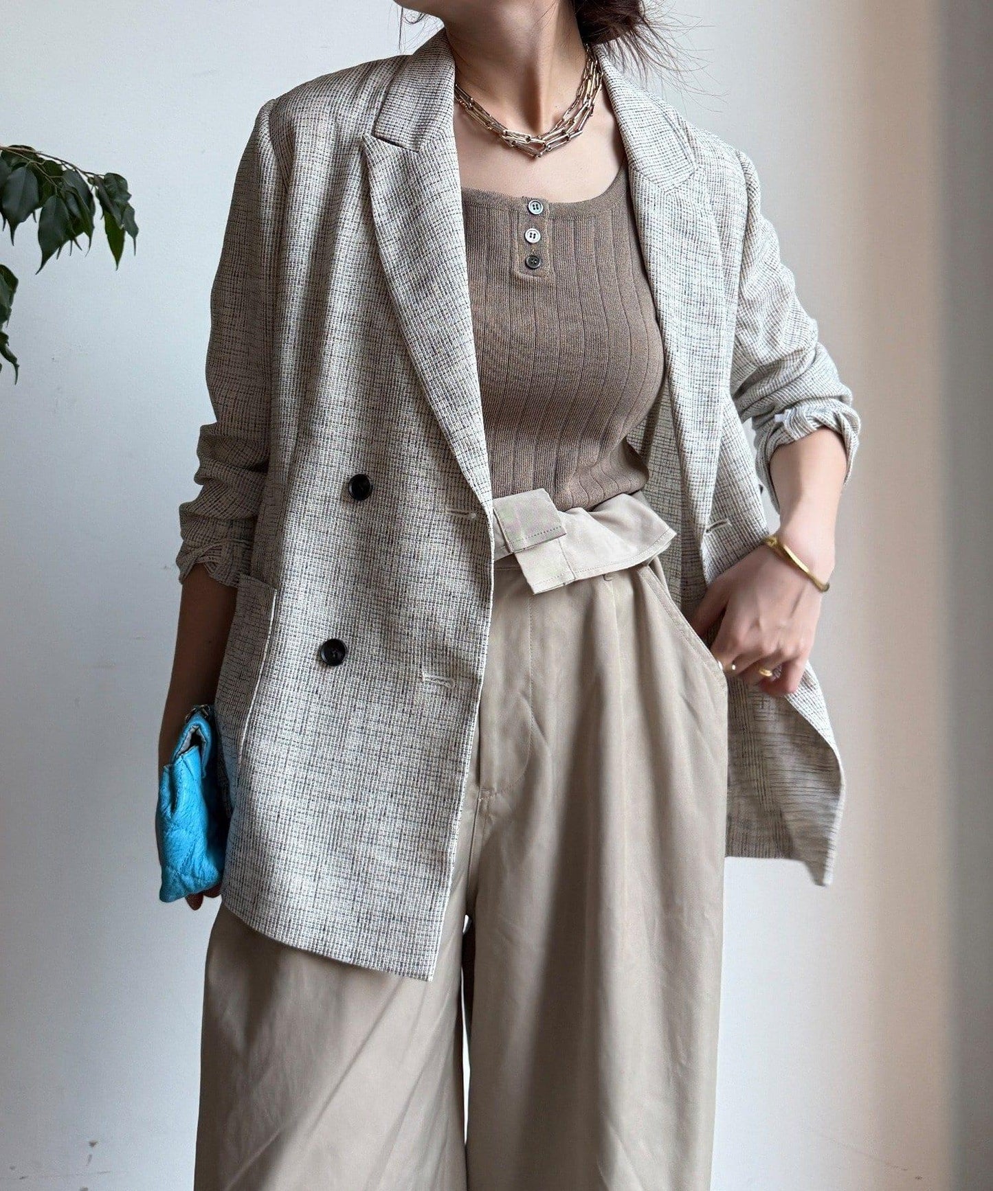 シアーツイードダブルジャケット