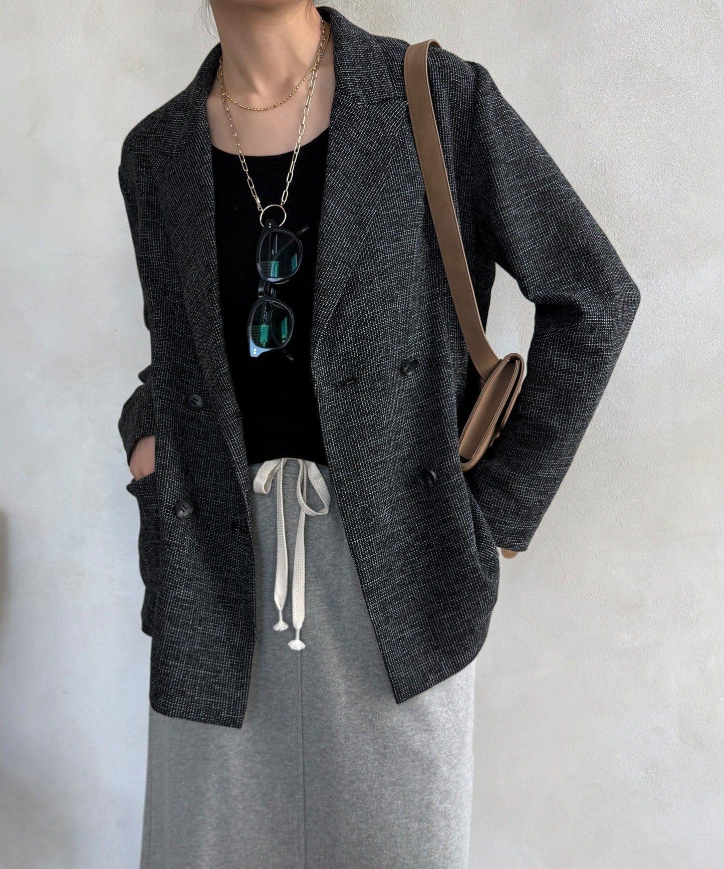 シアーツイードダブルジャケット