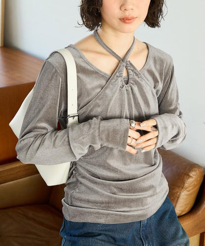 シアーフロッキーホルターネックレイヤード風ロンTEE【限定展開】