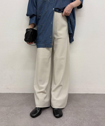 斜紋闊腿褲