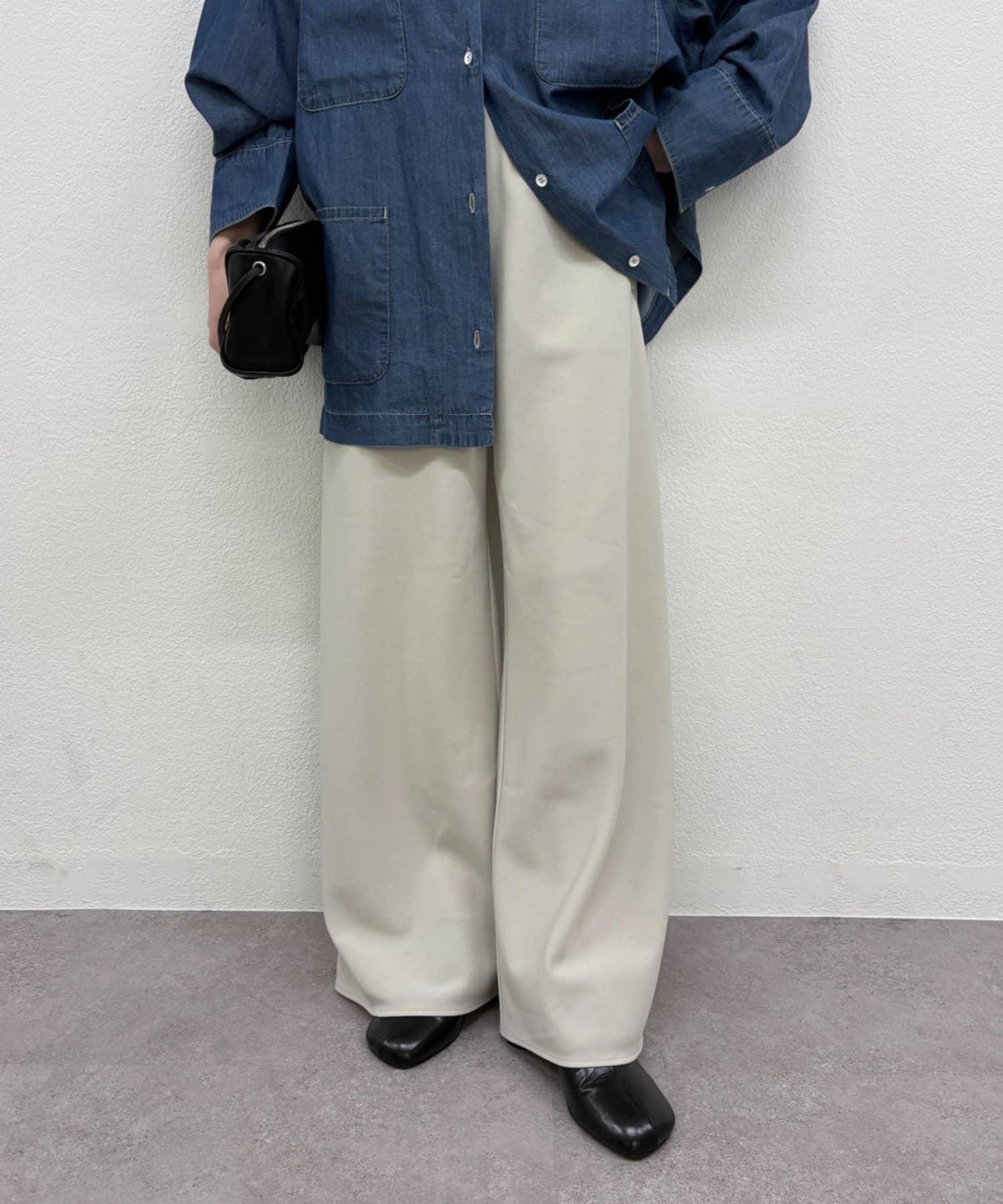 斜紋闊腿褲