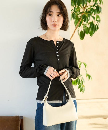 配色シアーリブボタンカーディガン【限定展開】