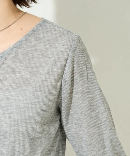 配色シアーリブボタンカーディガン【限定展開】