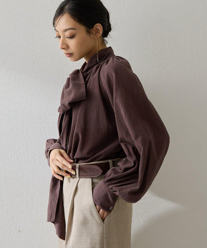 成品染色 蝴蝶結 女式襯衫