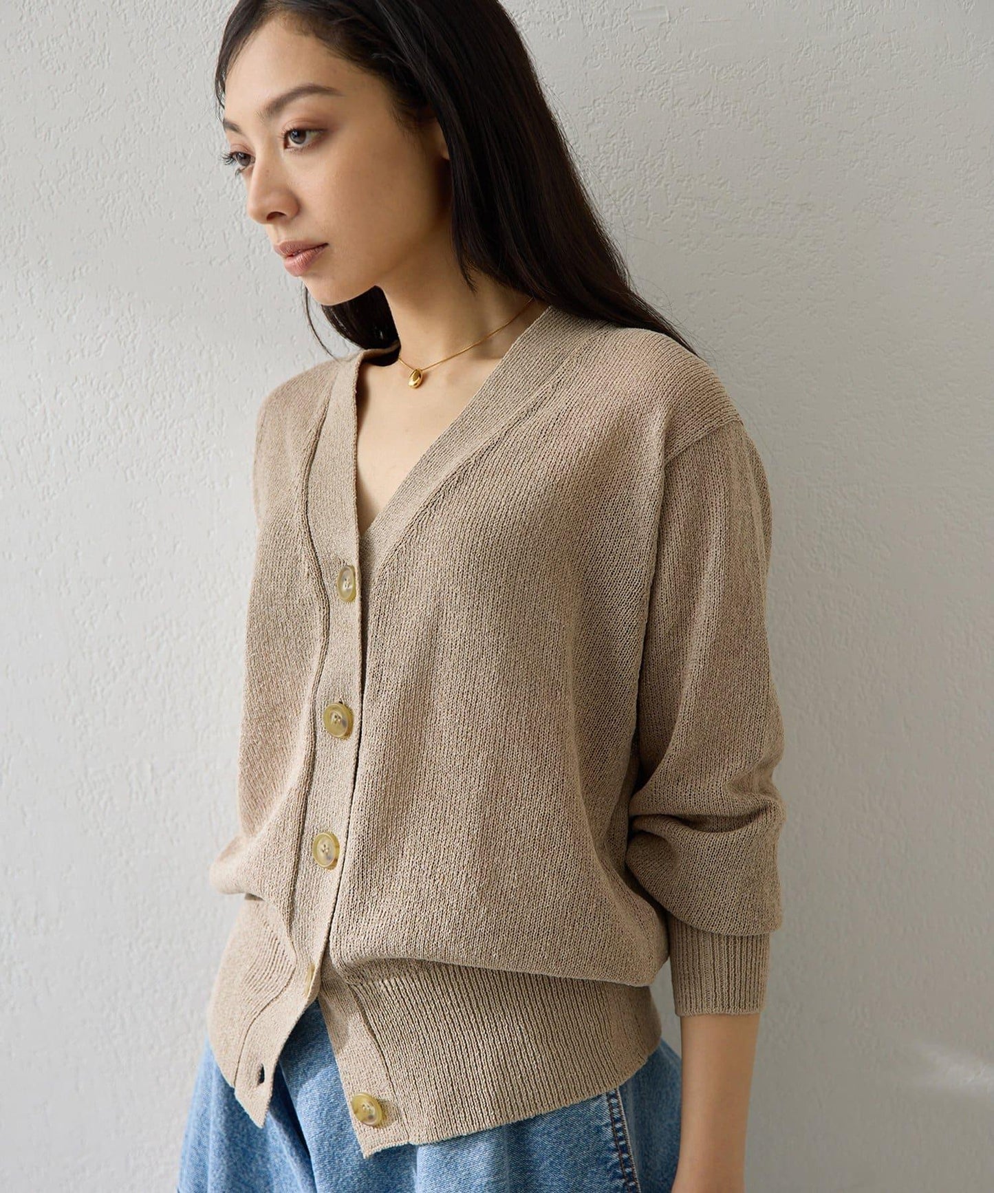 V領紙紗針織開衫