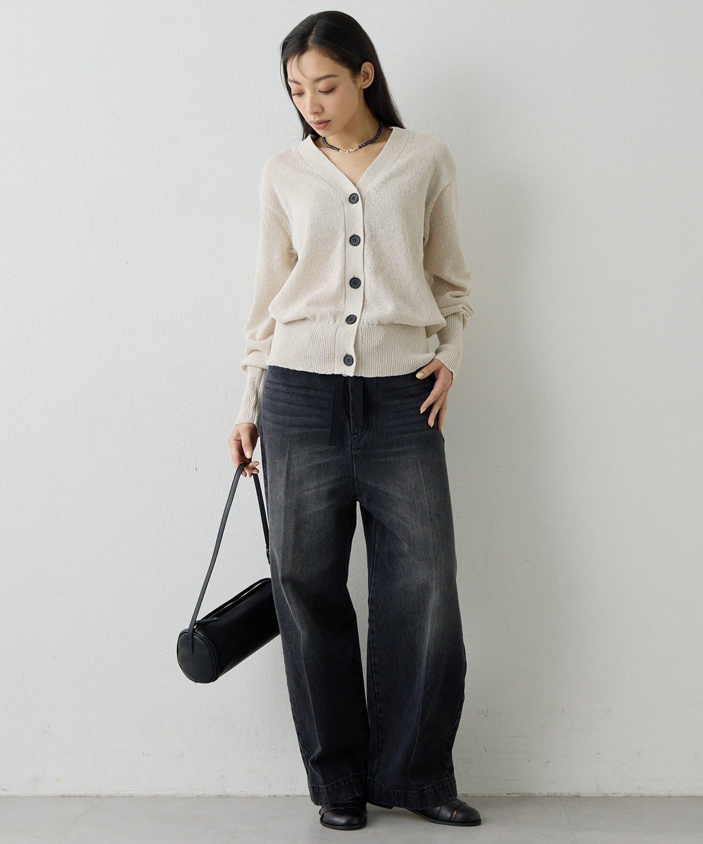 V領紙紗針織開衫