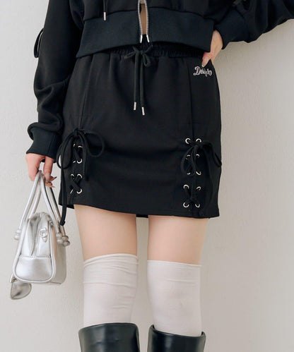 【set upで楽しめる】ロゴキラリダンボールレースUPスカート