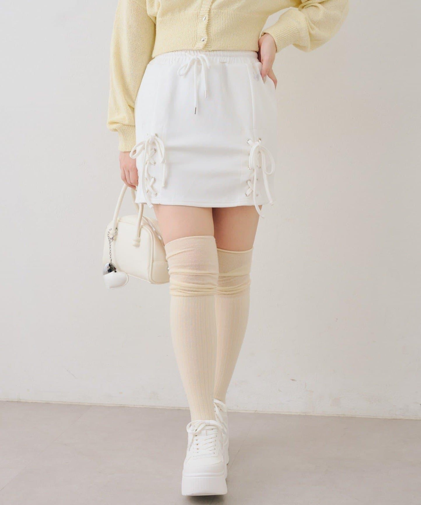 【set upで楽しめる】ロゴキラリダンボールレースUPスカート