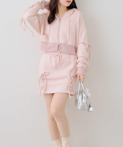 【set upで楽しめる】ロゴキラリダンボールレースUPスカート