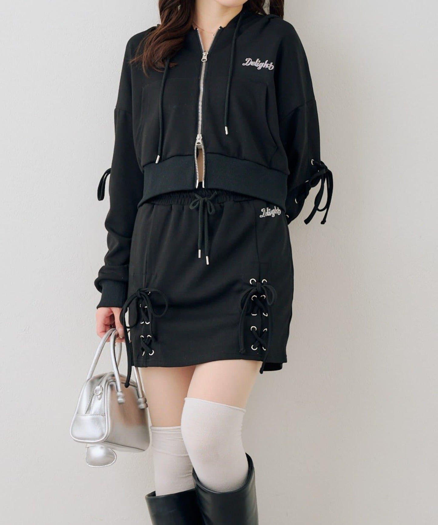 【set upで楽しめる】ロゴキラリダンボールレースUPスカート