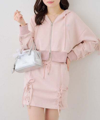 【set upで楽しめる】ロゴキラリダンボールレースUPスカート