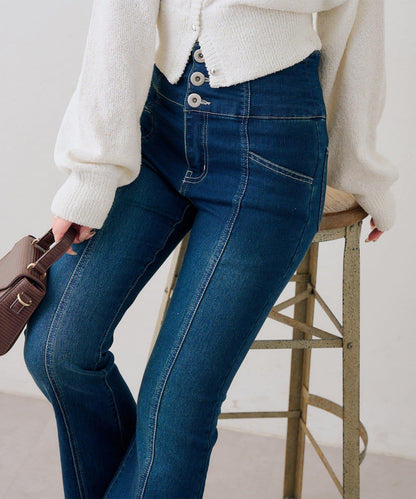 後レースアップフレアパンツ