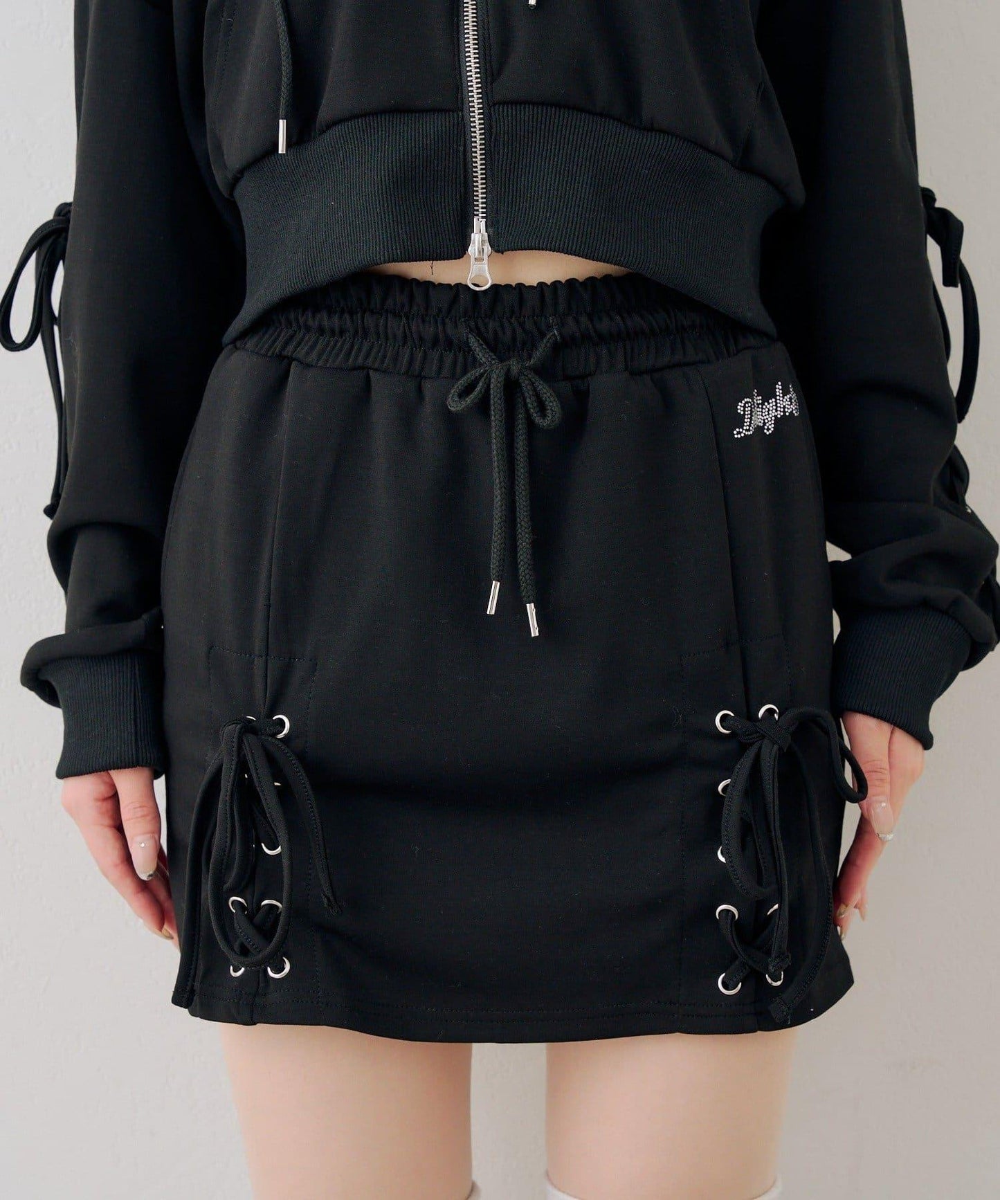 【set upで楽しめる】ロゴキラリダンボールレースUPスカート