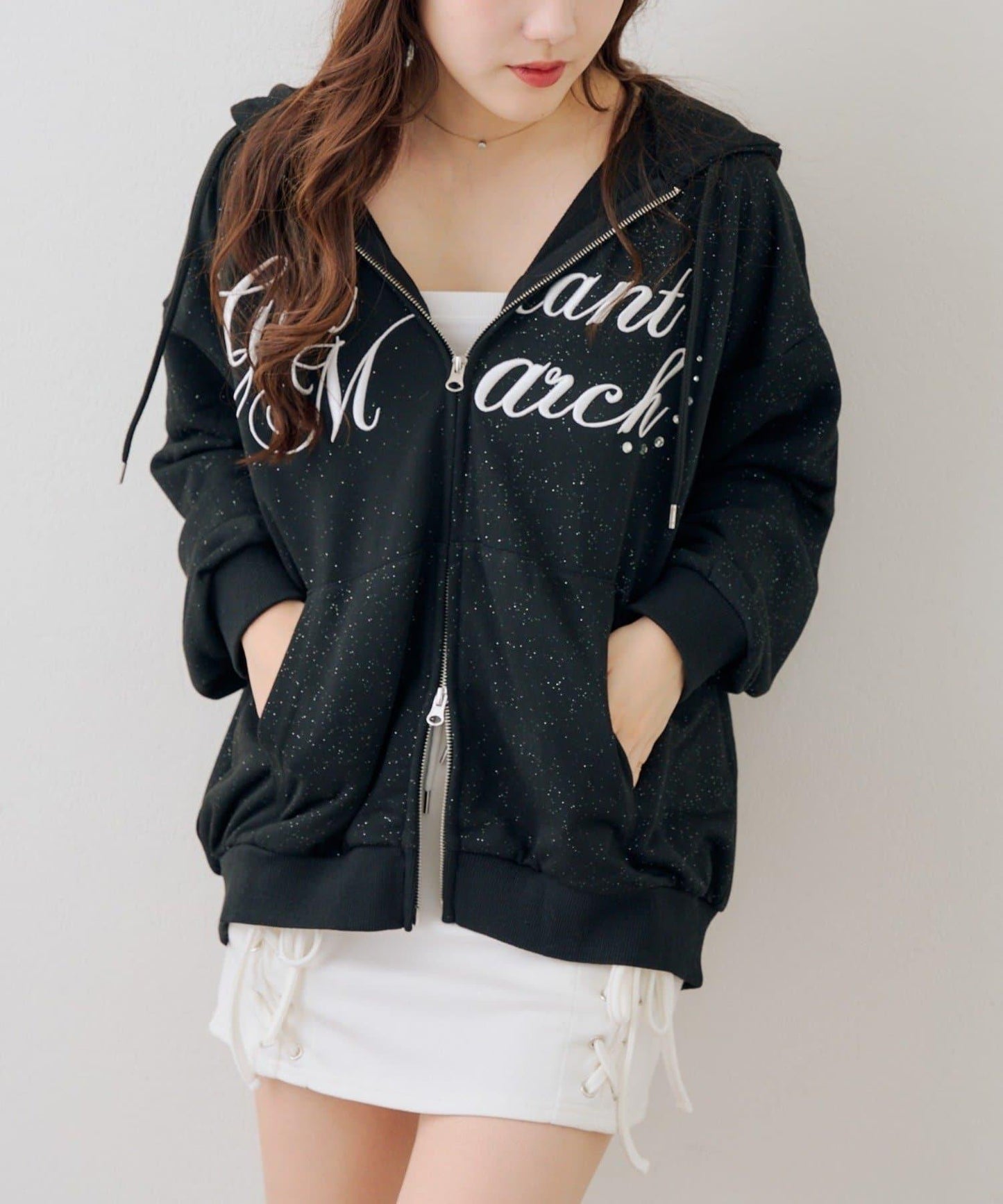 【set upで楽しめる】ロゴキラリダンボールレースUPスカート