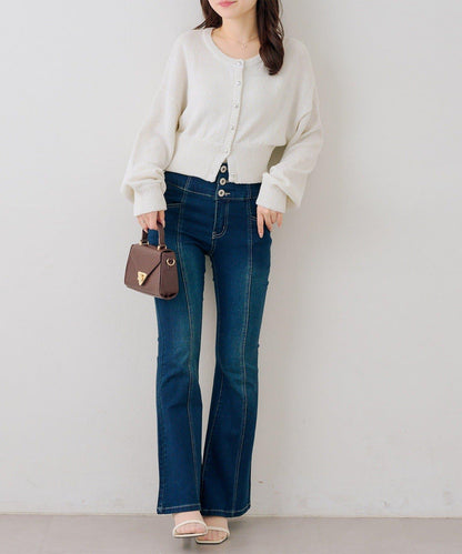 後レースアップフレアパンツ