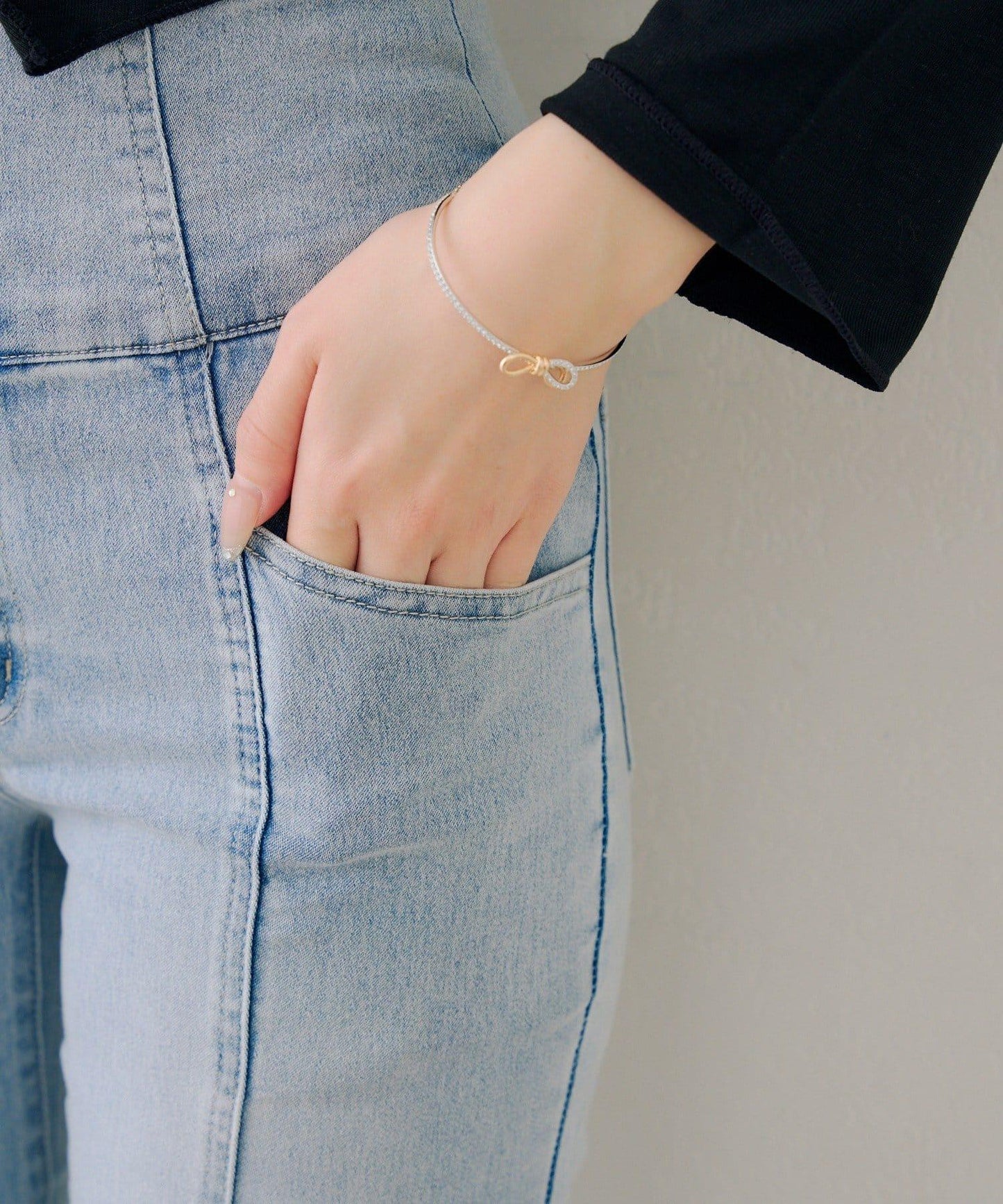 後レースアップフレアパンツ