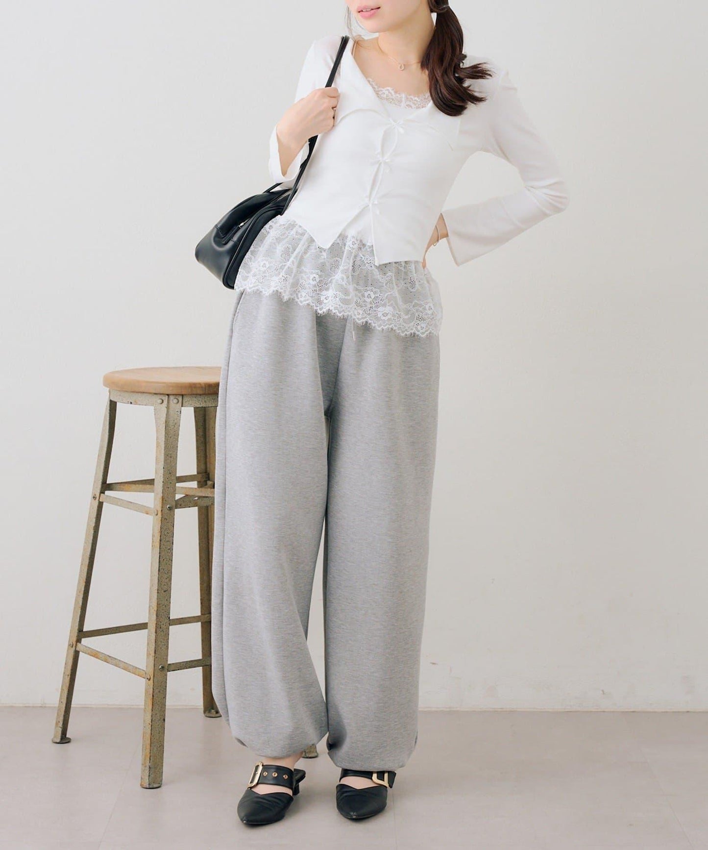 【set upで楽しめる】ロゴキラリダンボールスウェットパンツ