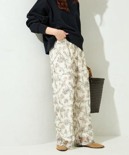 レースプリント柄イージーパンツ(セットアップ対応)【限定展開】