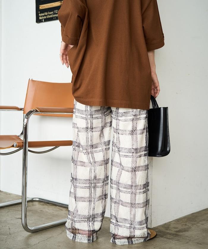 レースプリント柄イージーパンツ(セットアップ対応)【限定展開】