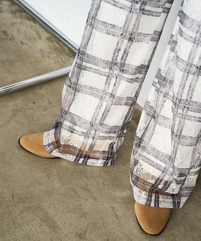 レースプリント柄イージーパンツ(セットアップ対応)【限定展開】