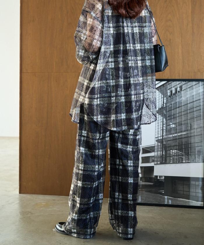 レースプリント柄イージーパンツ(セットアップ対応)【限定展開】