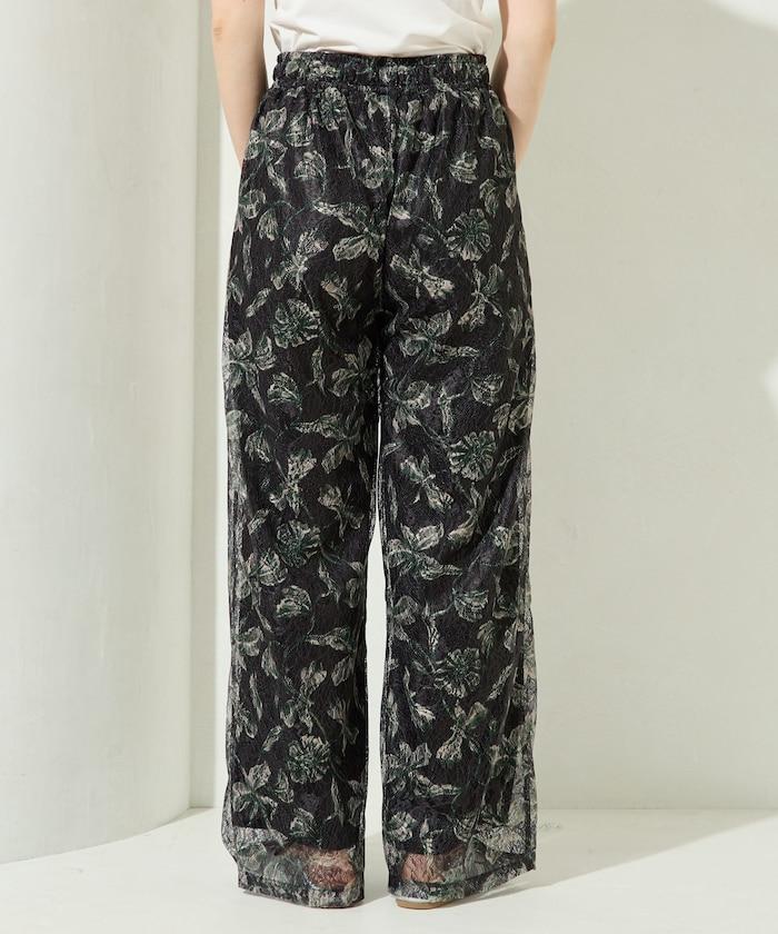 レースプリント柄イージーパンツ(セットアップ対応)【限定展開】