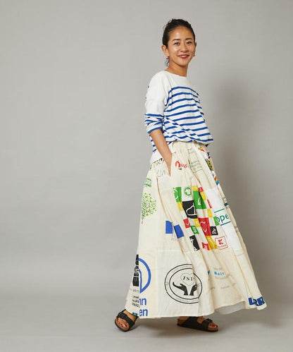 vintageヨーロピアンエコバッグリメイクスカート