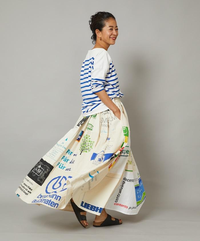 vintageヨーロピアンエコバッグリメイクスカート